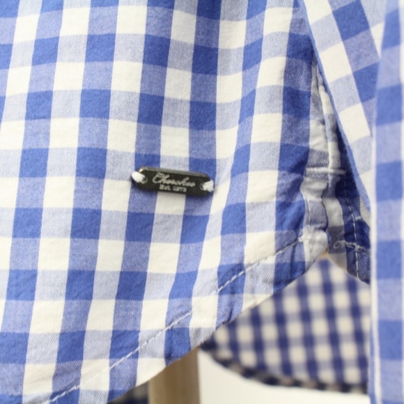Cherokee Blue Gingham Button Down Shirt, Size 10 M - Picture 5 of 7